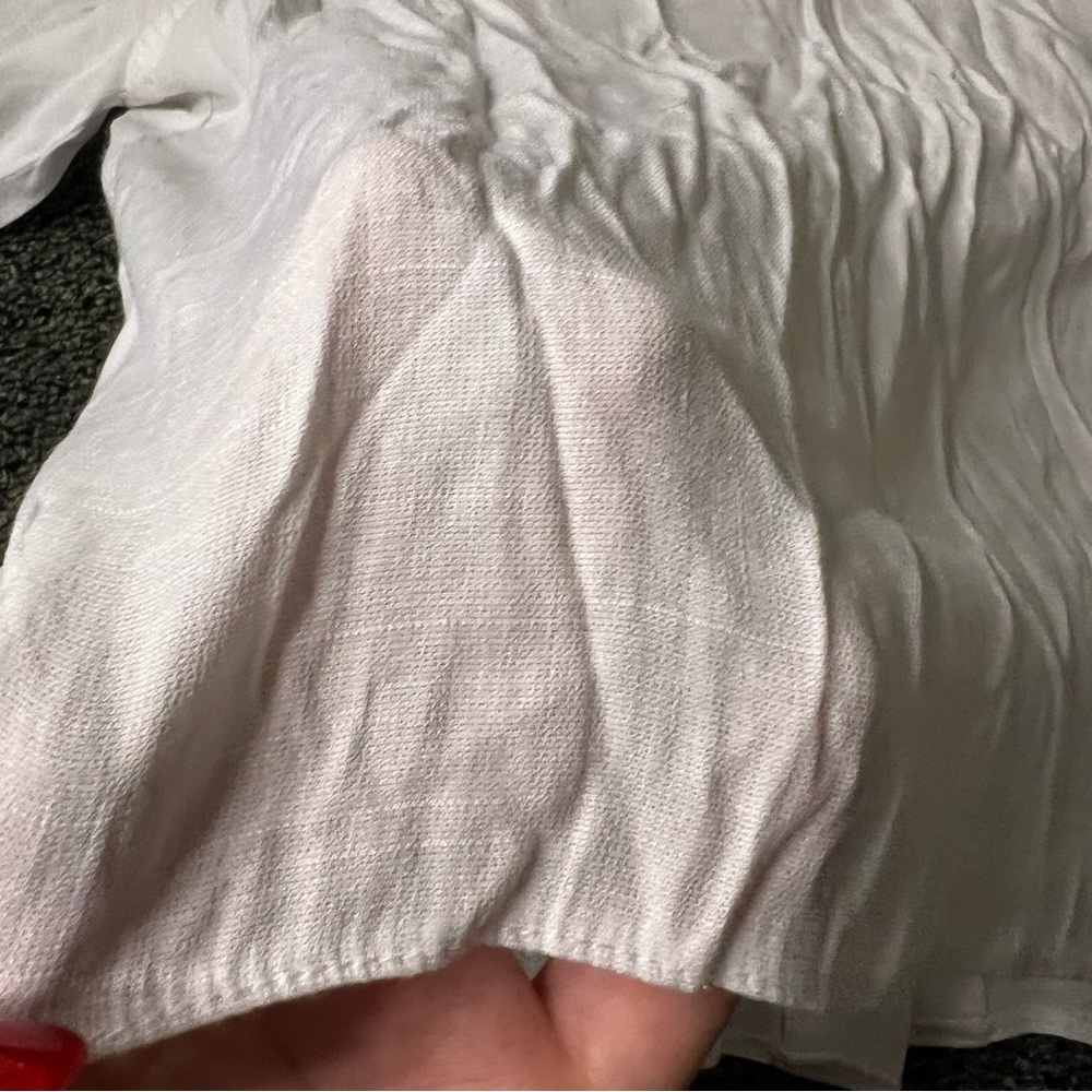 PRIMARK White Short-Sleeve Oversize Boxy Button Down Blouse Top Collar T-Shirt S - Picture 14 of 16